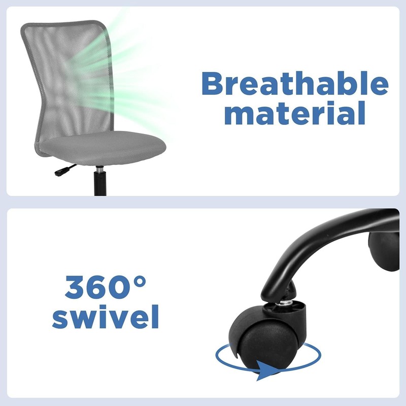 Home Office Chair Mid Back Mesh Desk Chair Armless Computer Ergonomic Task Ro... gallery