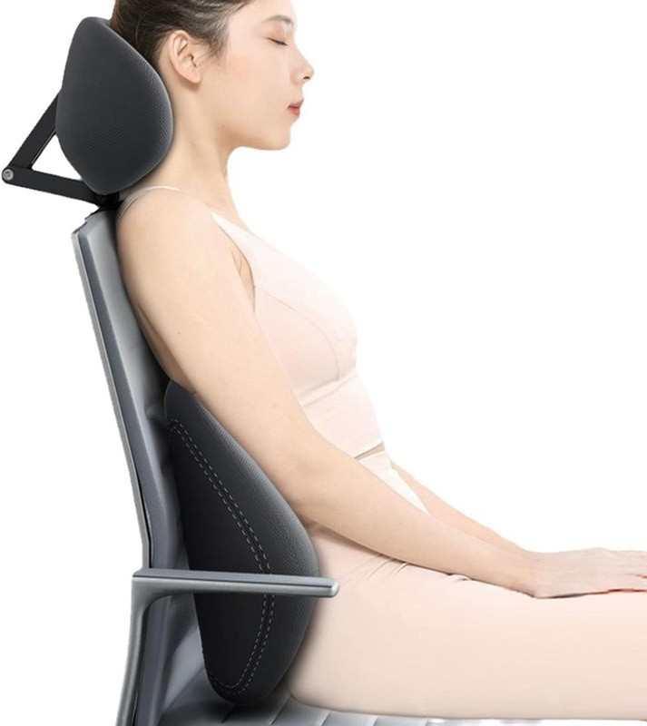 Ergonomic Memory Foam Neck Support Pillow for Office Chairs - Easy Installation gallery