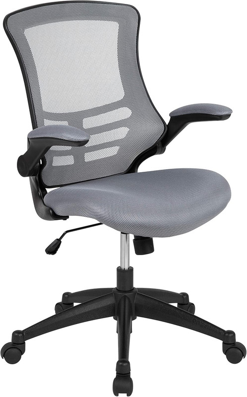 Kelista Office Chair, Ergonomic, Mid-Back, Dark Gray Mesh with Swivel