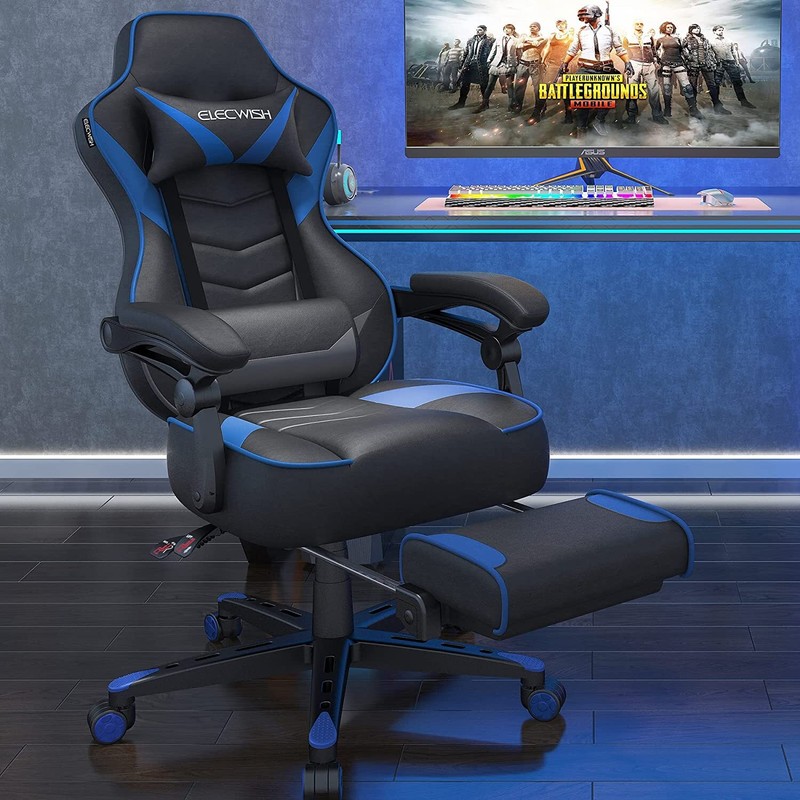 ELECWISH Gaming Chair Racing Computer Swivel Seat Recliner Footrest Ergonomic