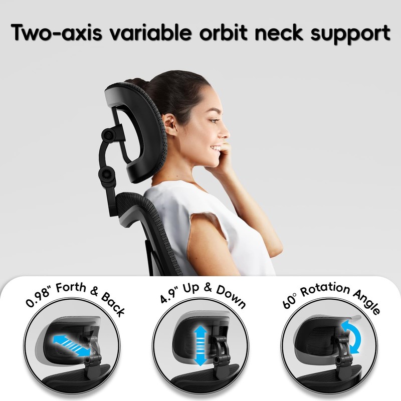 Ergonomic Office Chair-Computer X-Shaped Chair Mesh PU Leather with Adjustabl... gallery