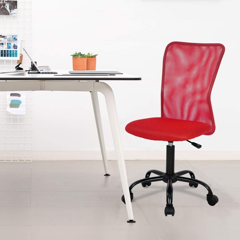 Armless Mesh Back Office Chair - Adjustable Swivel Task Chair for Home & Office gallery
