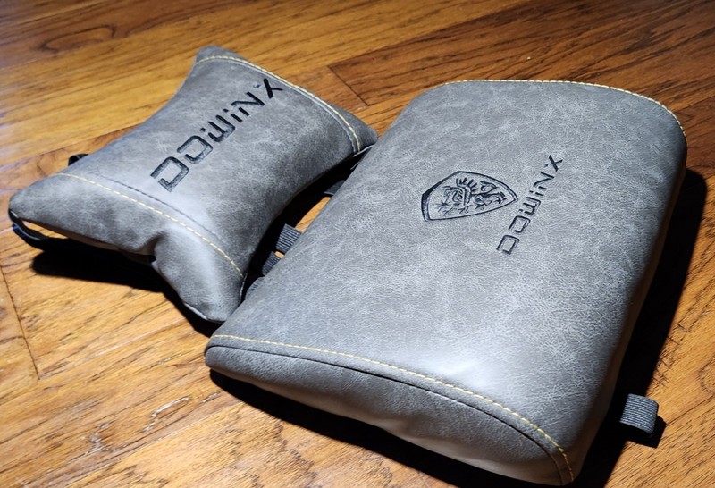 Dowinx Gaming/Office PC Chair Replacement Pillows Lumbar Head Neck Support Gray gallery