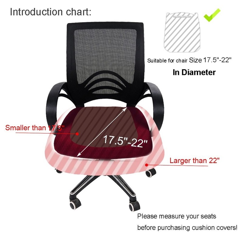 Smiry Stretch Jacquard Office Computer Chair Seat Cover, Black gallery