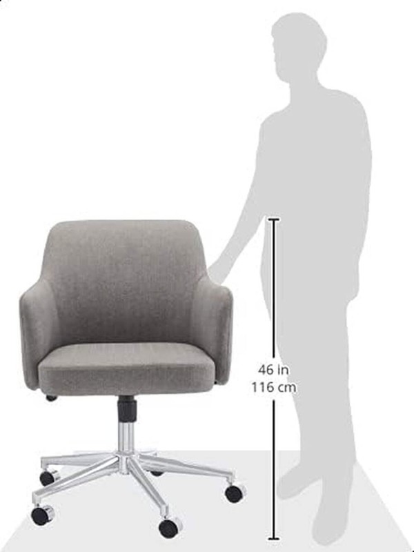 Light Gray Office Chair With 360 Swivel For Modern Home Office gallery