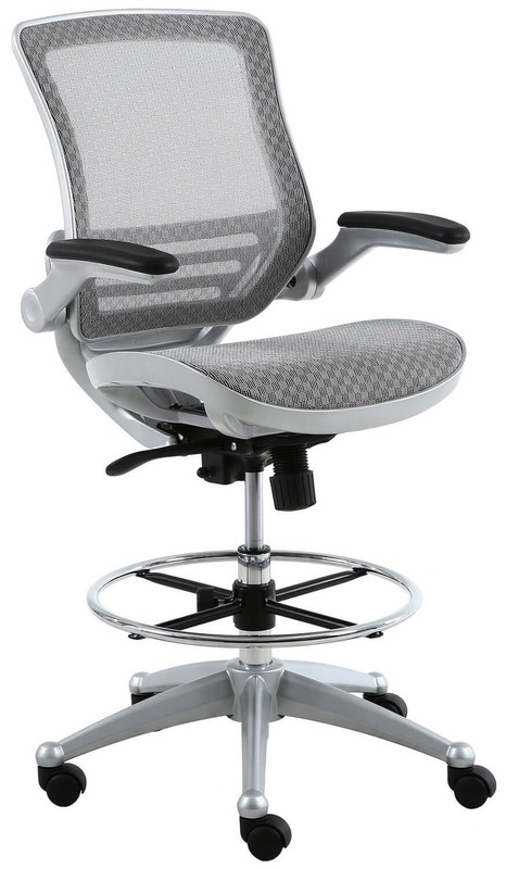 Harwick Evolve All Mesh Heavy Duty Drafting Chair – Platinum Finish [2250D-GY]