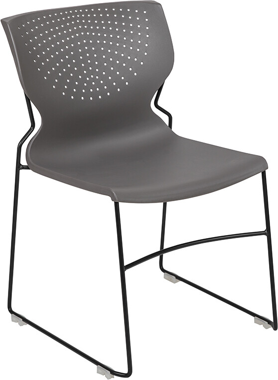 Heavy Duty Gray Stack Office Chair with Sled Metal Base - Waiting Room Chair gallery