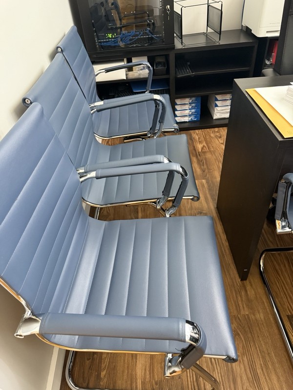 Set of 5 chairs. Leader in blue. 22x22x 37 $200