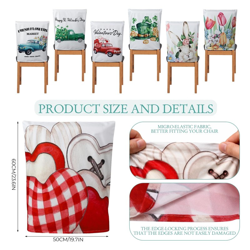 16 Pcs Holiday Chair Back Covers St. Patrick's Day Chair Decorations Seasonal Di gallery