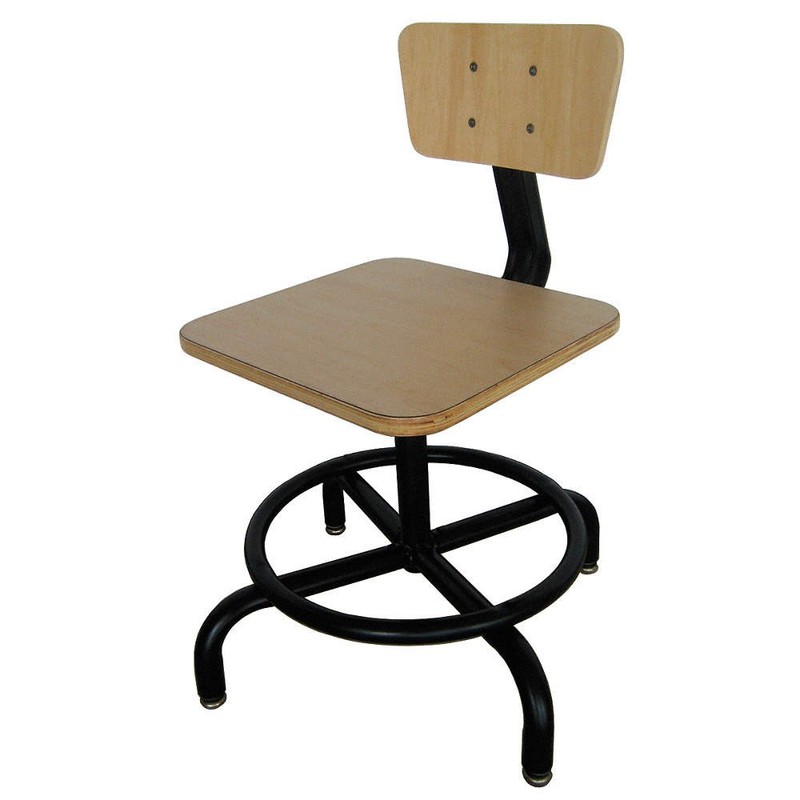 GRAINGER APPROVED 5NWH9 Task Stool,4 Legs,Wood,31.5"H 5NWH9