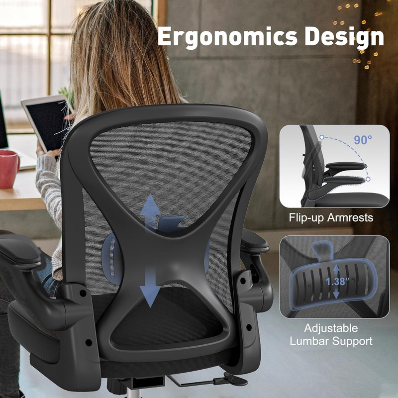 Mesh Office Chair with Adjustable Lumbar Support, Ergonomic Home Office Desk Cha gallery