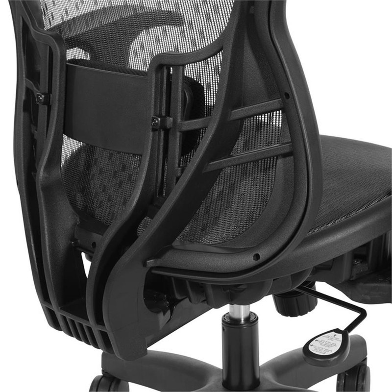 Deluxe R2 SpaceGrid Back Chair and Seat with Flip Arms in Fabric Black