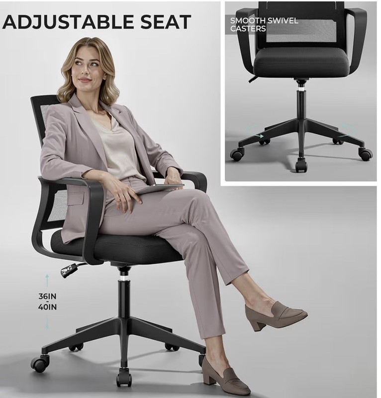 SUKIDA Desk Chair Mesh Office Chair with Upholstery Executive Office Chairs New gallery