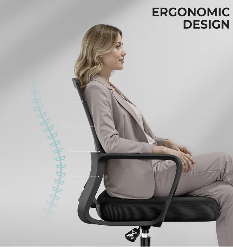 SUKIDA Desk Chair Mesh Office Chair with Upholstery Executive Office Chairs New gallery