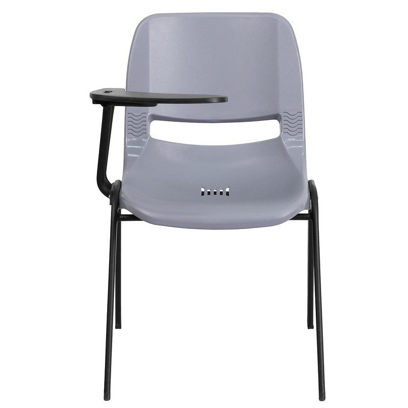 Flash Furniture Plastic Classroom Chair in Gray with Right Arm Tablet gallery