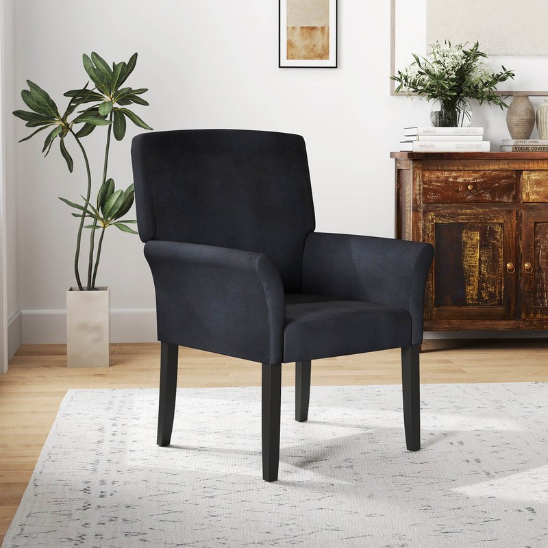 Reception Waiting Room Arm Chair Executive Guest Chair w/Rubber Wood Legs Black gallery
