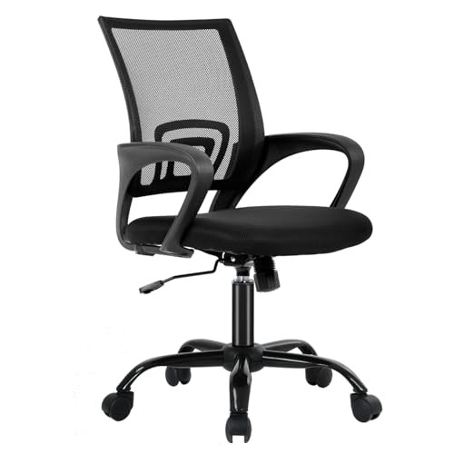 Office Chair Ergonomic Cheap Desk Chair Mesh Computer Chair Lumbar 1 Pcs Black