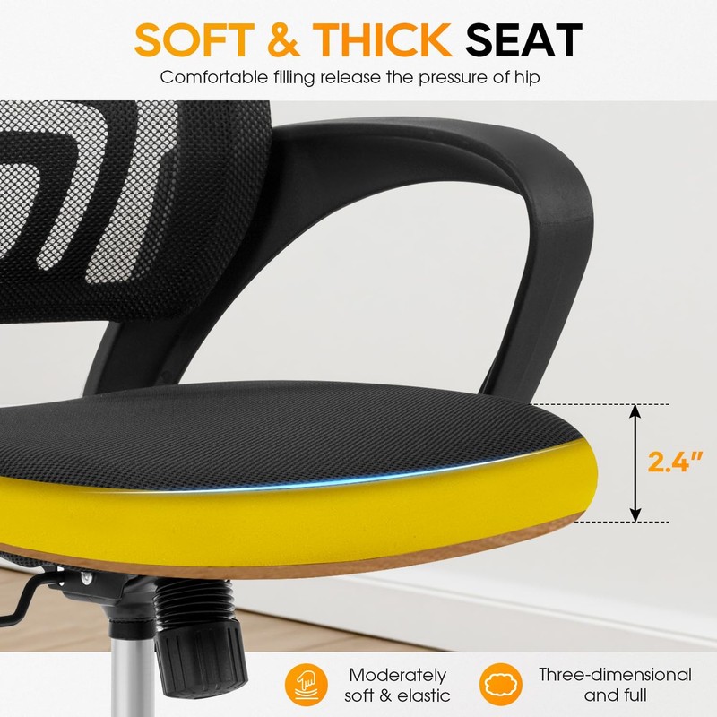 | Ergonomic Office Chair | Mid-Back Swivel Desk Chair | Breathable Backrest &... gallery