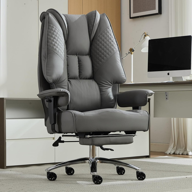 Big & Tall Executive Office Chair 400Lbs, Ergonomic with Foot Rest & Lumbar Supp