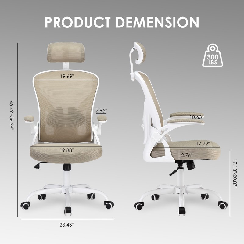 Ergonomic Home Office Chair Mesh Headrest Adjustable Lumbar Support Tilt Recline gallery