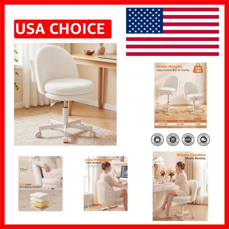 Modern Armless Velvet Desk Chair with Rolling Wheels – Perfect for Home & Office