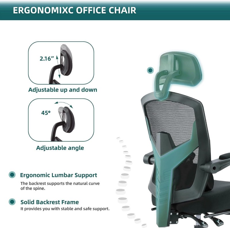 High Back Mesh Computer Chair w/ Lumbar Support Home Office Ergonomic Game Chair gallery