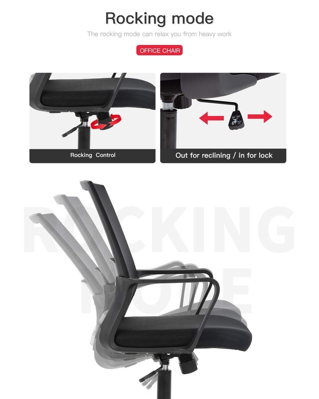 Office Chair Ergonomic Desk Task Chair Mesh Computer Chair Mid-Back Mesh Home... gallery