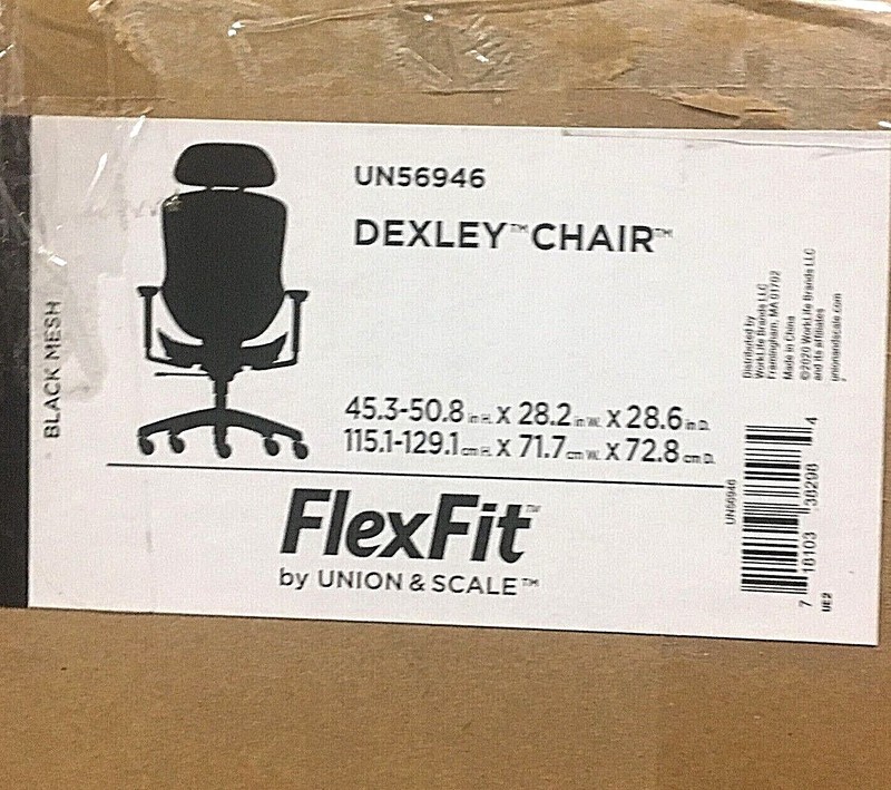 Union&Scale FlexFit Dexley Chair UN56946 Mesh Back Fabric Office Chair Black gallery