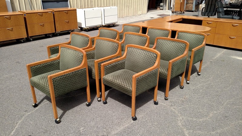 *CONFERENCE ROOM or GUEST CHAIRS Wood 4-legged,Casters/Wheels WeDeliverLocallyCA