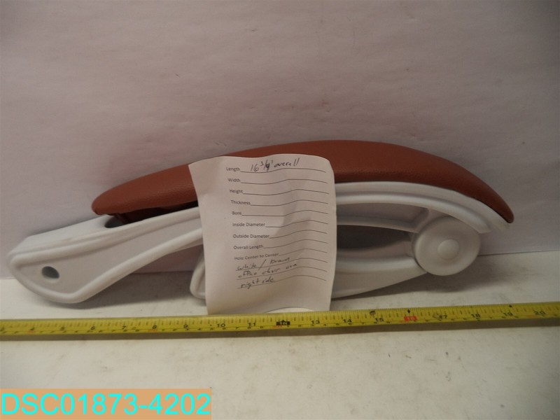 WHITE AND BROWN OFFICE CHAIR ARM RIGHT SIDE 16-3/4″ L