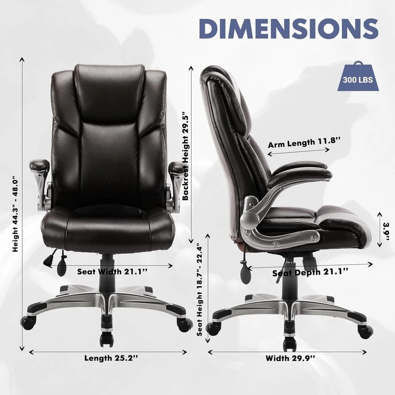 High Back Executive Office Chair- Ergonomic Home Computer Desk Leather Chair ... gallery