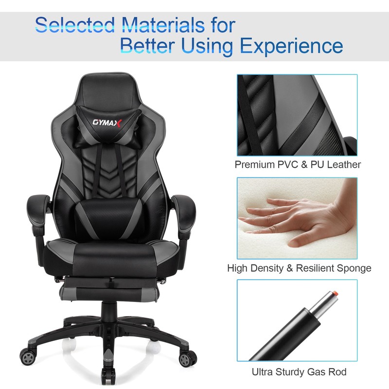 Costway Gaming Chair Adjustable Swivel Office Computer Desk Chair w/Footrest gallery