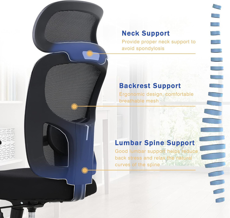 Ergonomic Big & Tall Office Chair 400lbs - Lumbar Support & Adjustable Features gallery