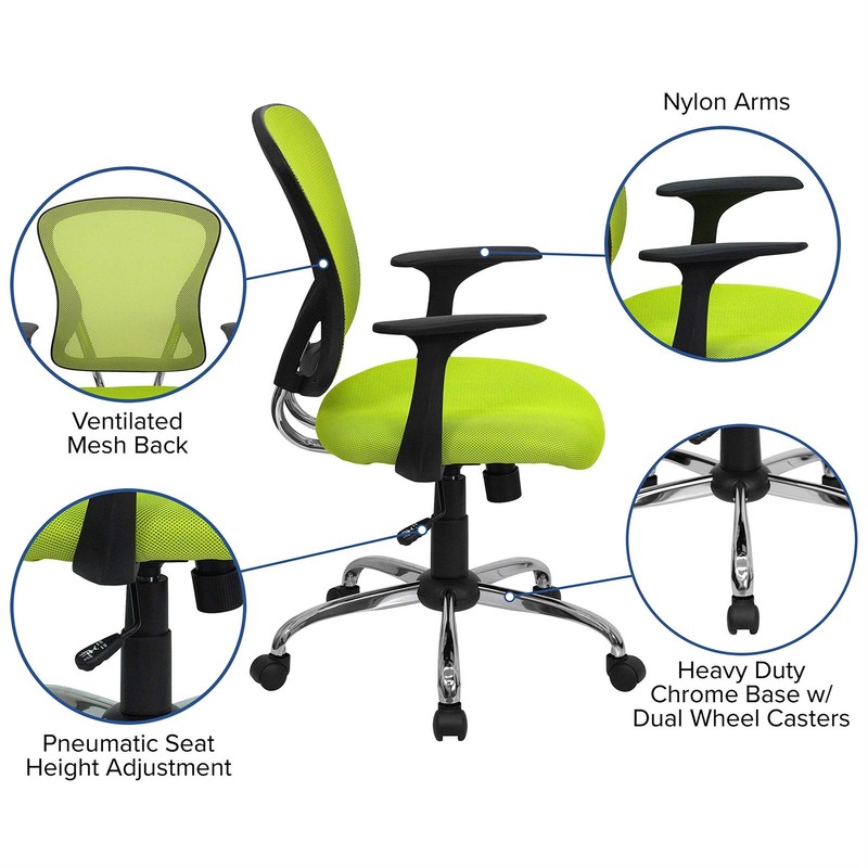 Scranton & Co Mid-Back Mesh Office Chair in Green