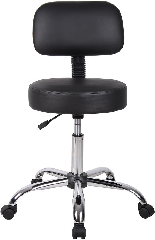 Ergonomic Black Vinyl Spa Stool with Back for Comfort and Support gallery