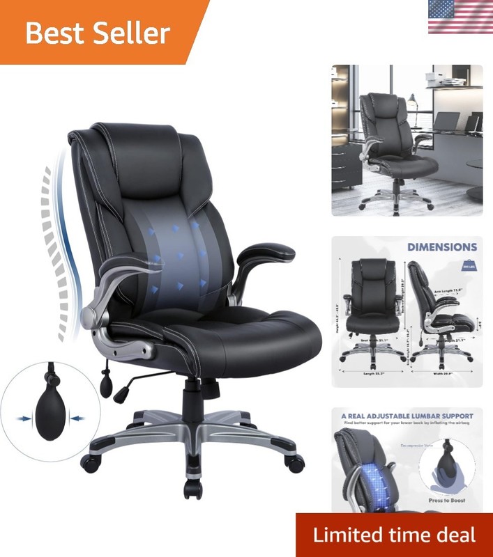 High Back Executive Office Chair – Padded Leather Ergonomic Computer Desk Cha…
