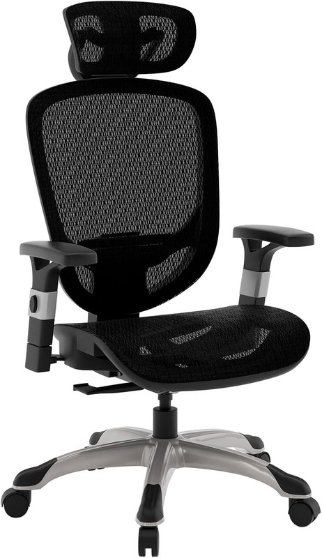 Hyken Ergonomic Task Chair, Mesh, Ergonomic, Lumbar Support, Swivel, Black