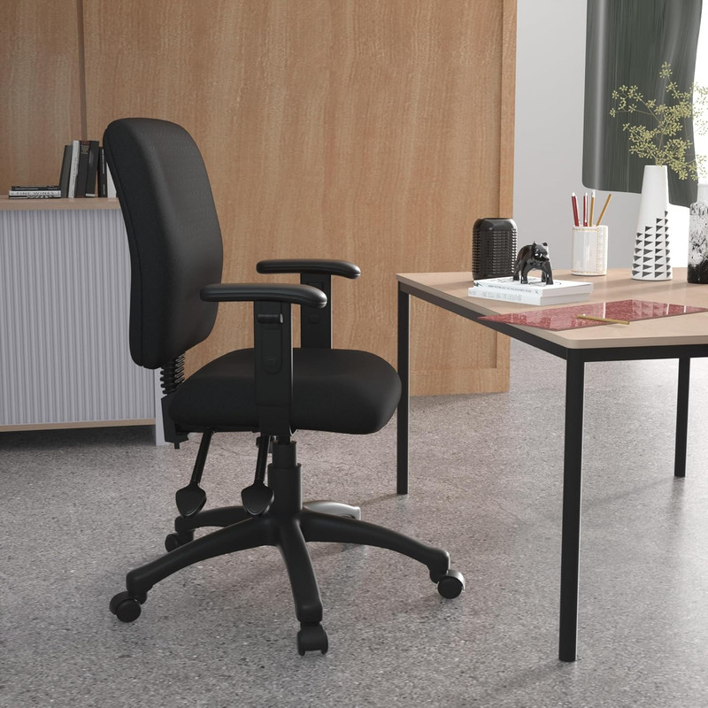 Ergonomic Black Multi-Function Task Chair with Adjustable Arms - B3036-BK gallery