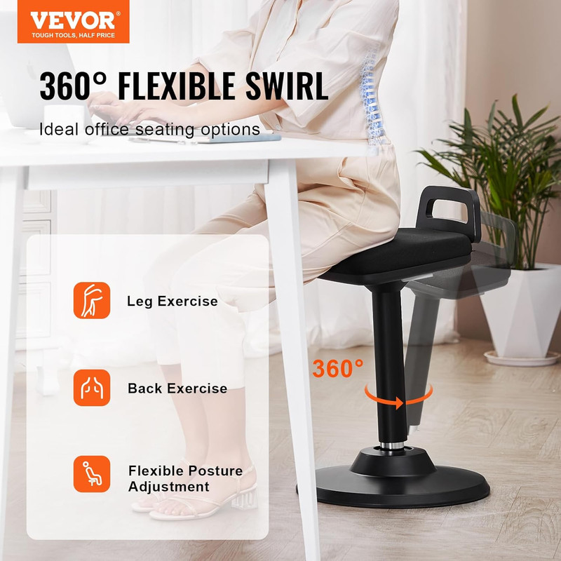 Height-Adjustable Active Wobble Chair with Handle - Ideal for Schools & Home gallery