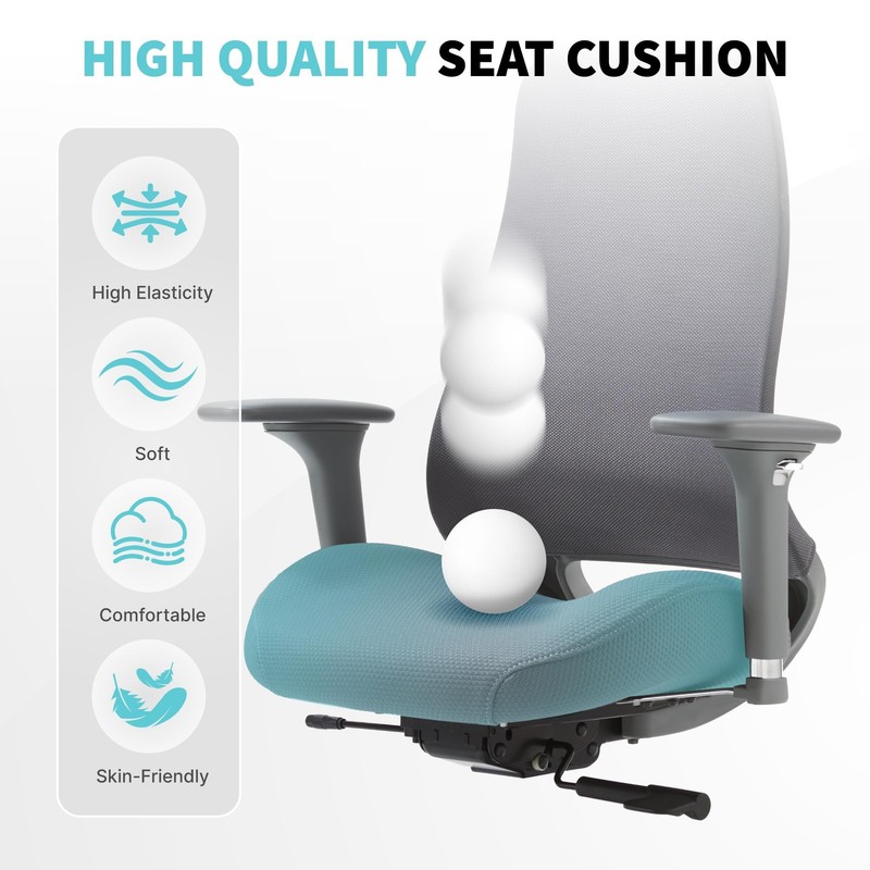 Ergonomic Mesh Office Chair with S-Shaped Backrest, 4D Adjustable Armrests, S... gallery