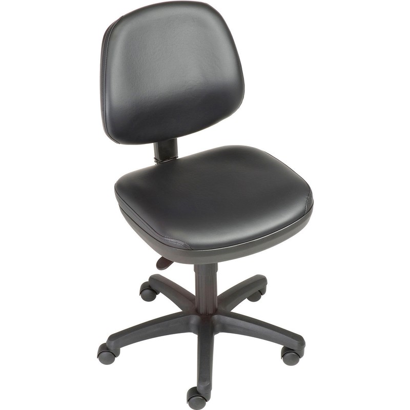 Global Industrial Armless Chair Synthetic Leather Black
