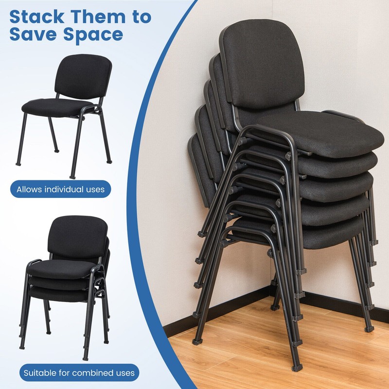 Set of 4 Office Guest Chair Stackable Reception Chair Waiting Conference Room gallery