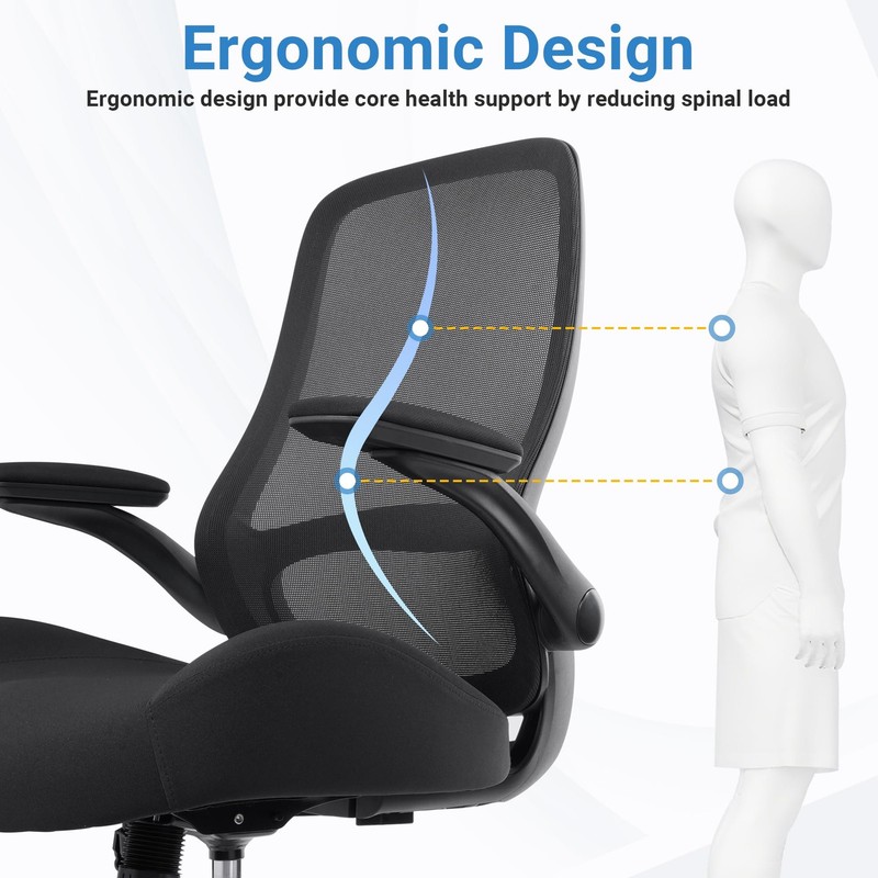 Ergonomic Heavy Duty Office Chair with 5" Thick Seat & Adjustable Armrests gallery