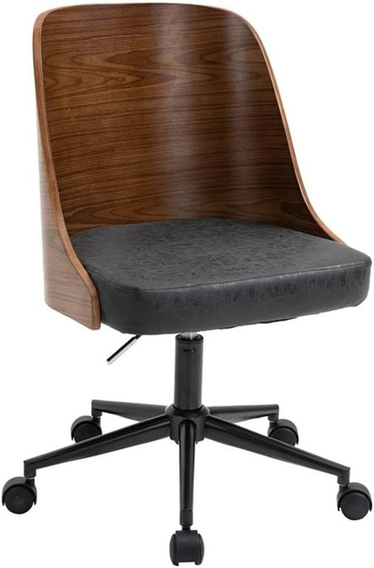 Stylish Black & Brown Faux Leather Home Office Chair – Model AW804