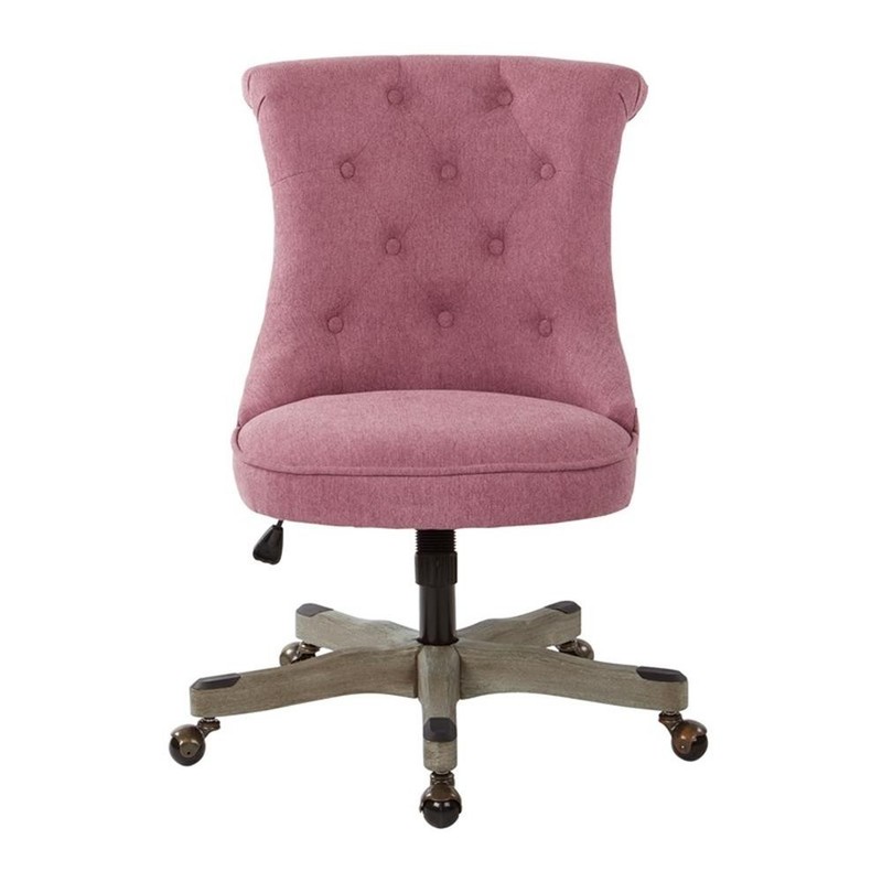 Scranton & Co Tufted Office Chair in Orchid Purple with Gray Wood Base gallery