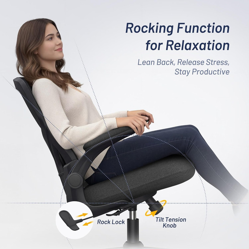Ergonomic Office Desk Chair - Lumbar Support & Padded Armrests, Black gallery
