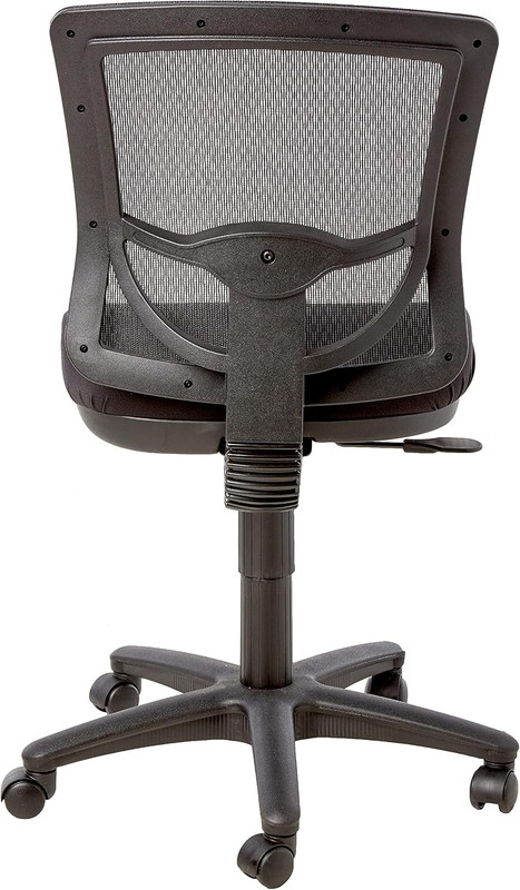 Armless Adjustable Office Task Chair with Breathable Mesh Back - Black gallery