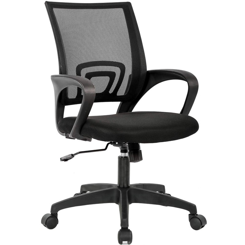 Ergonomic Mesh Office Chair –Lumbar Adjustable Mid-Back Desk Chair with Armrests