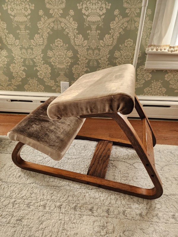 Kneeling Chair CUSHIONS ONLY RECENT batting & fabric replacement taupe Velvet