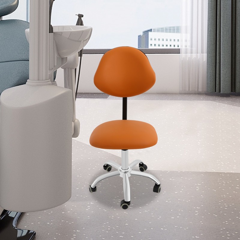 330.69lb Adjustable Ergonomic Rolling Stool Chair Saddle Chair Stool w/ Backrest